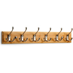 Bamboo / Rattan Wall Mounted Required 6 - Hook Wall Mounted Coat Rack