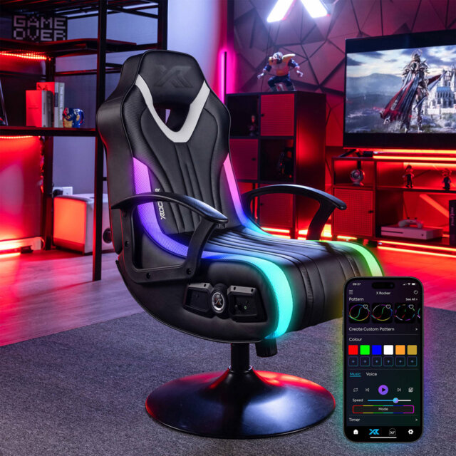X Rocker Fury 2.1 Audio LED Console Gaming Chair for Juniors - Black