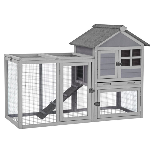 Weather Resistant Rabbit Hutch with Ramp