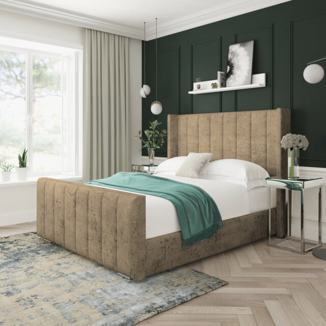 Aspen Marble Upholstered Bed Frame