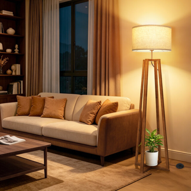 156cm Powder Coated Tripod Floor Lamp
