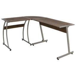 L-Shaped Metal Base Writing Desk