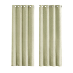 Linen Blend Blackout Curtain Panel Pair