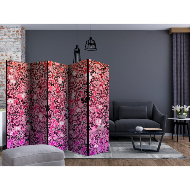 225 cm W x 172 cm H 5 - Panel Solid Wood Folding Room Divider