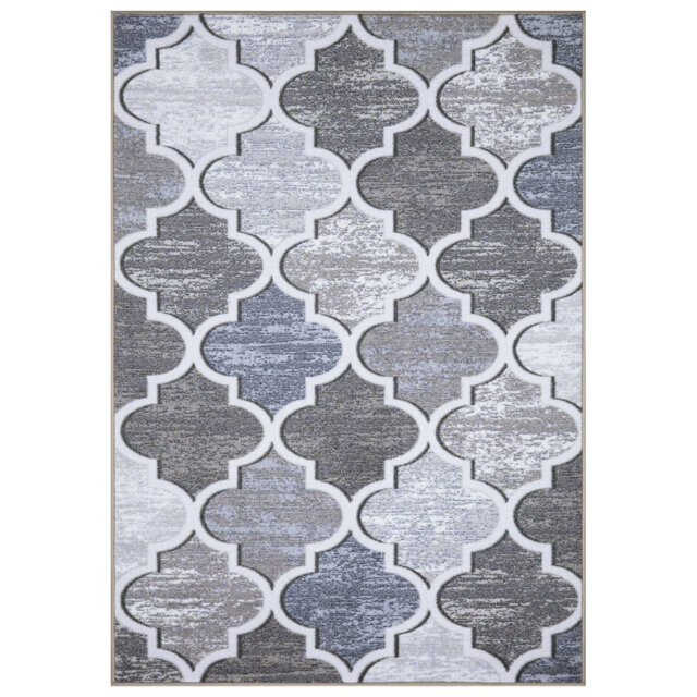 Modern Beige Geometric Area Rug & Runner – Non Slip Large Living Room, Bedroom, Hallway & Kitchen Carpet