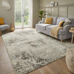 Edgeworth Abstract Machine Woven Cream Grey Area Rug