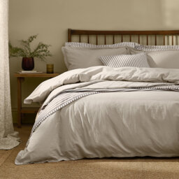 Hebden Washed Cotton Cotton Solid Colour Duvet Cover Set