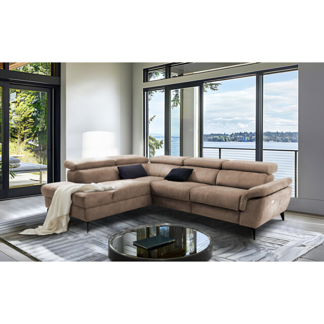 Mirano Imitating Leather Fabric Electric Reclining Corner Sofa