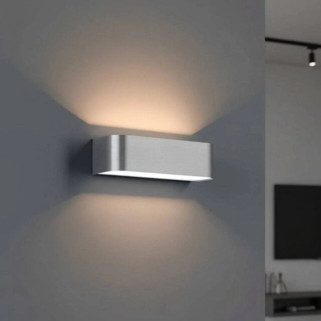 UltraBeam 8 Watt LED Brushed Aluminium Up and Down Indoor LED Wall Light Width 250mm