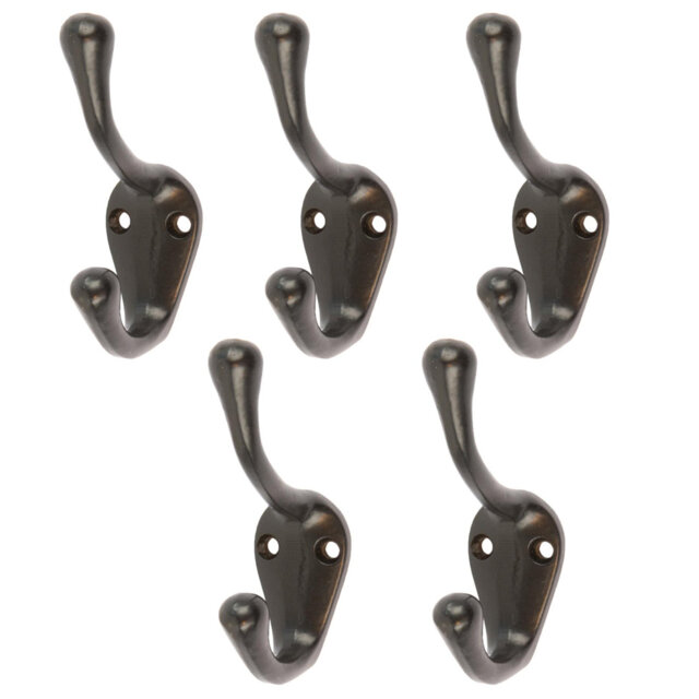 Hammer & Tongs - Narrow Hat & Coat Hook - W25mm x H80mm - Black
