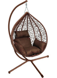 Garden Swing Egg Chair Seat Rattan Hanging Hammock With Cushions