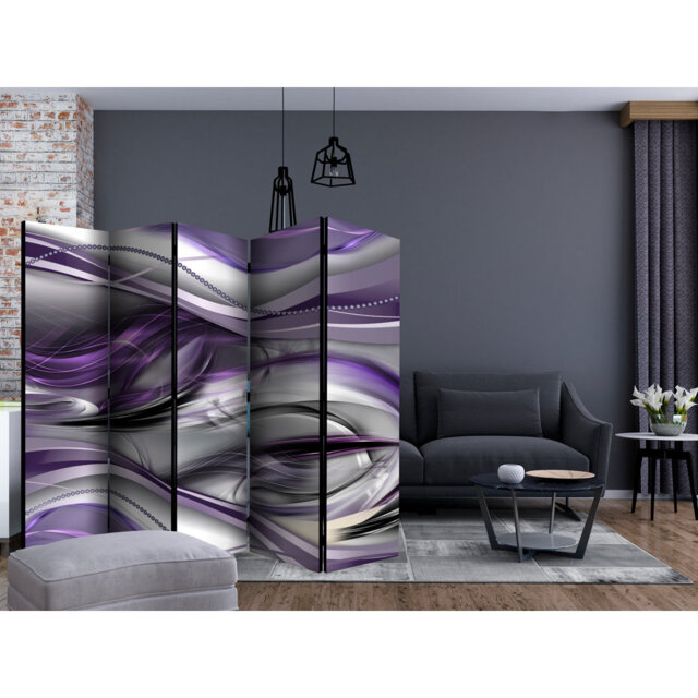 Gurutz 225cm W x 172cm H 5 - Panel Solid Wood Folding Room Divider