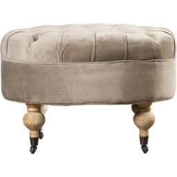 Flavien 69cm Wide Tufted Round Solid Colour Pouffe Ottoman