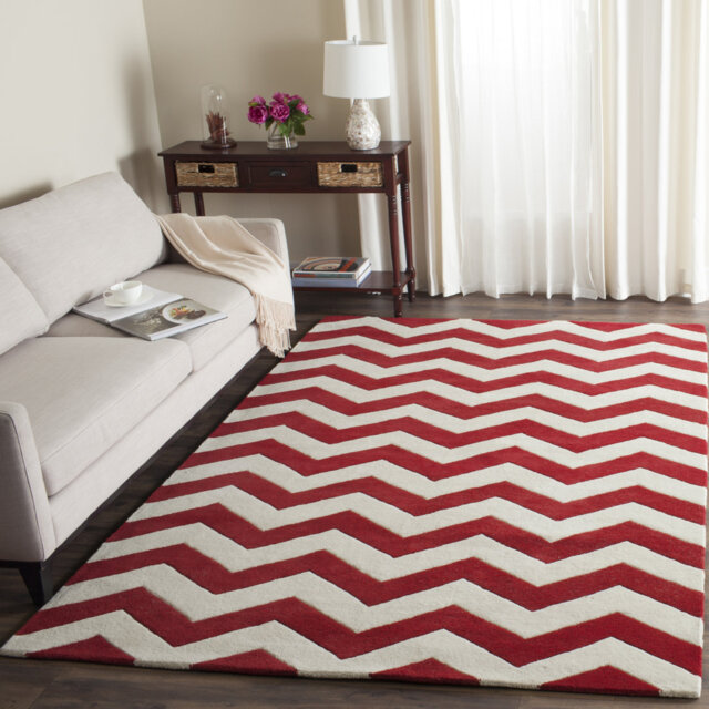 Johan Handmade Tufted Red/Ivory Rug