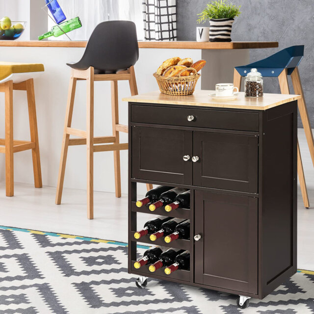 Alysianna Wood Kitchen Island