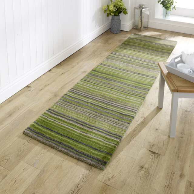Tarren Hand-Woven Wool Green Rug