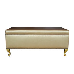 Baroque Faux Leather Upholstered Storage Bench