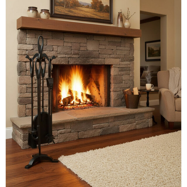 Iron Fireplace Tool Set