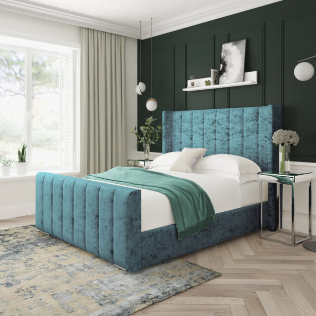 Aspen Crushed Velvet Upholstered Bed Frame