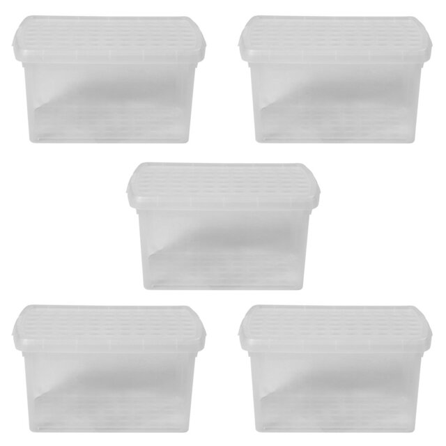 Wham Clip Rectangular Plastic Storage Boxes with Secure Clip Lock Lids Clear/Clear/Clear