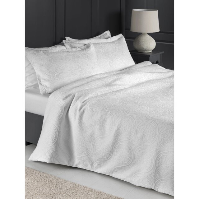 Rubalcava White Cotton 200 TC Modern & Contemporary Duvet Cover Set