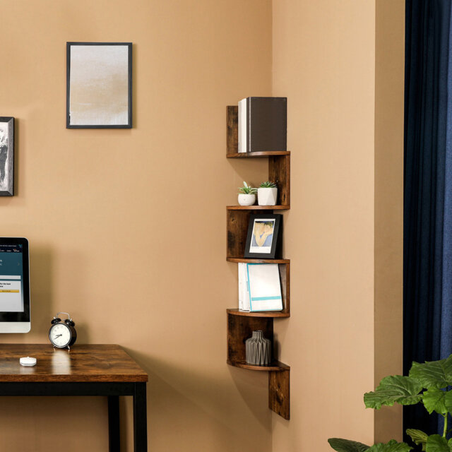 Carol 127.5cm H x 20cm W Corner Bookcase
