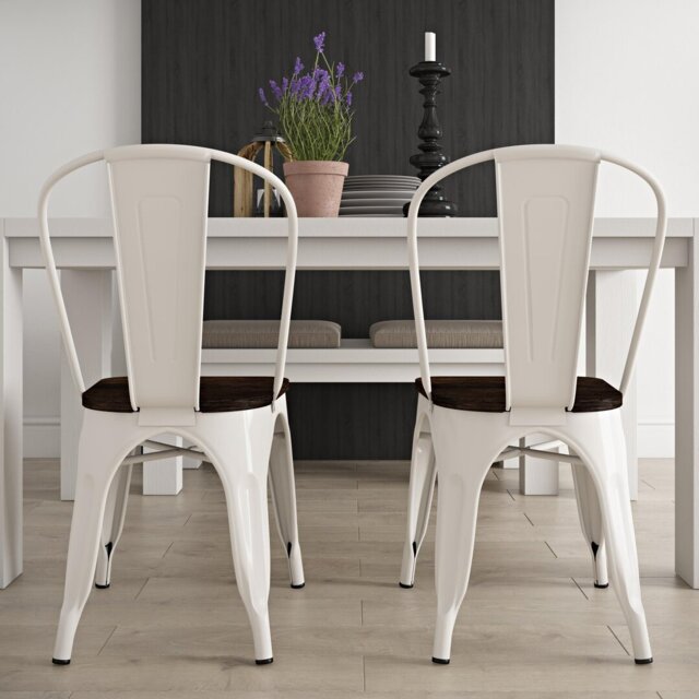 Arzola 44.4cm H Slat Back Stacking Side Chair
