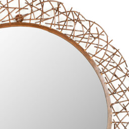 Ilasha Round Framed Wall Mounted Accent Mirror in Burnt Copper