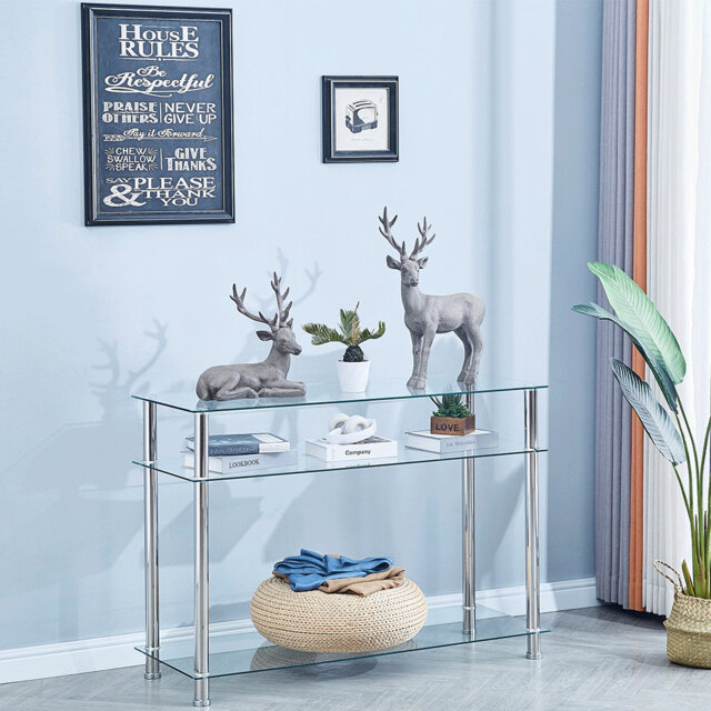 Allysyn 110cm Glass Top Console Table