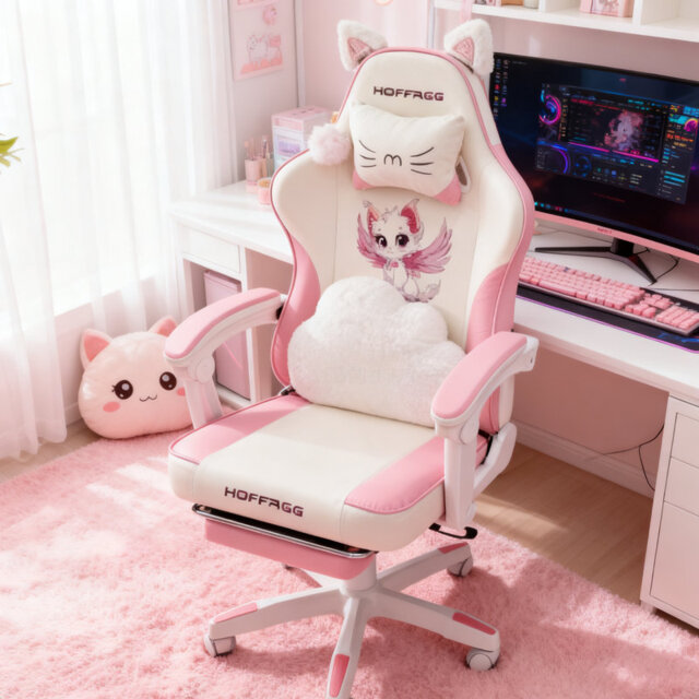 Purple and white women's gaming chair by Wayfair