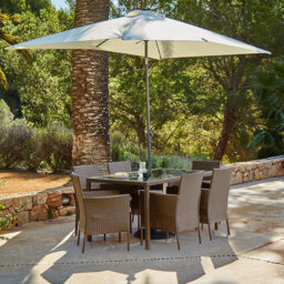 Ahmid Outdoor Dining Set for 6 People, 150 cm L Rectangle Table – Perfect for Patios & Gardens