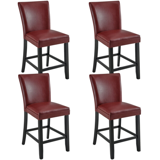 Ebian Upholstered Counter Stool with Solid Wood Frame