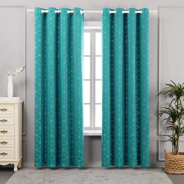 Seligman Wave Foil Printed Room Darkening Thermal Curtains