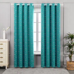 Seligman Wave Foil Printed Room Darkening Thermal Curtains