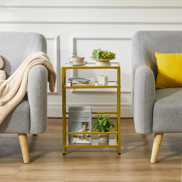 Amoz Glass Top End Table