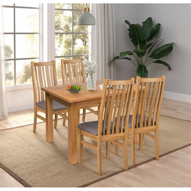 Sorrento 4 - Person Extendable Solid Oak Dining Set