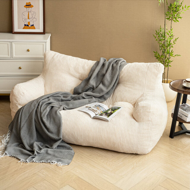 Bean Bag, Large Bean Bag Chair with Sponge Filling Included, 2 Seater Sofa with Portable Handle, Mod
