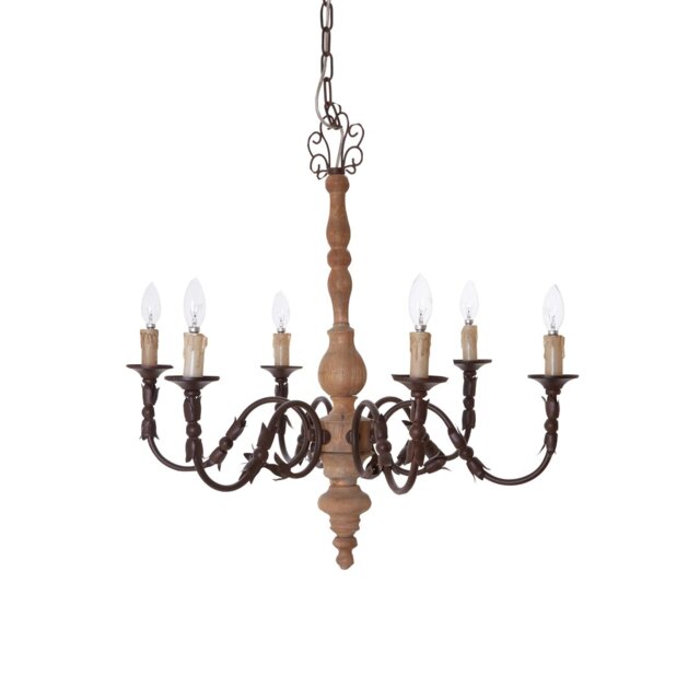 Hallie 6 - Light Candle Style Chandelier