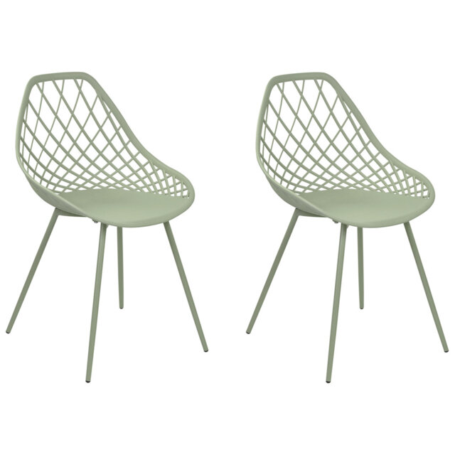 Rosanne 47cm H Cross Back Side Chair in Green