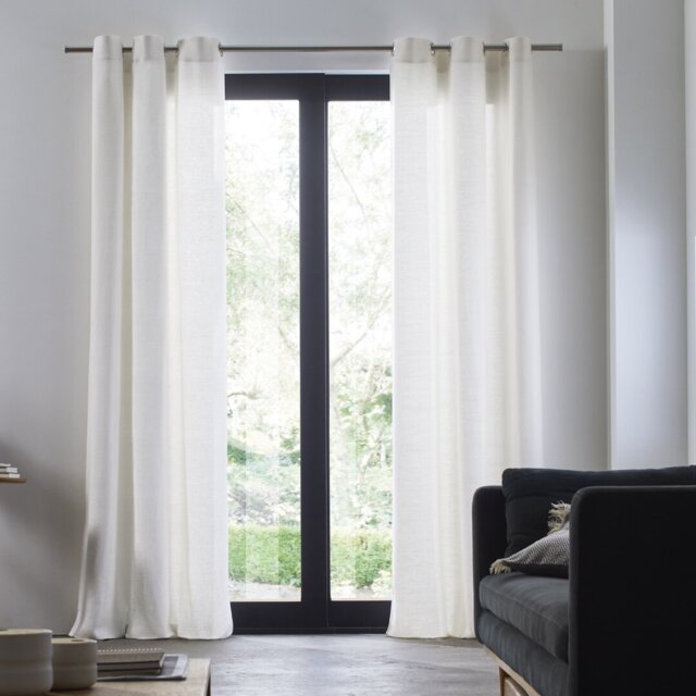 Aubin Linen Semi Sheer Single Curtain Panel