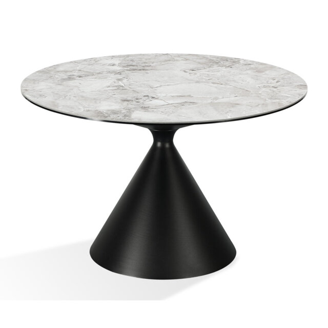 Hodgeman Round Stone Top Metal Base Dining Table