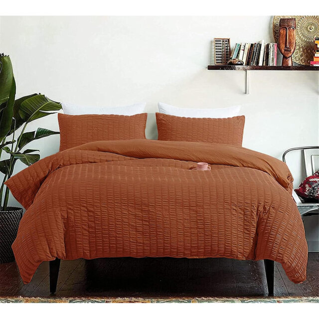 Duvet Cover King Size and 2 Pillowcases,Soft Microfiber Bedding Set,Brown
