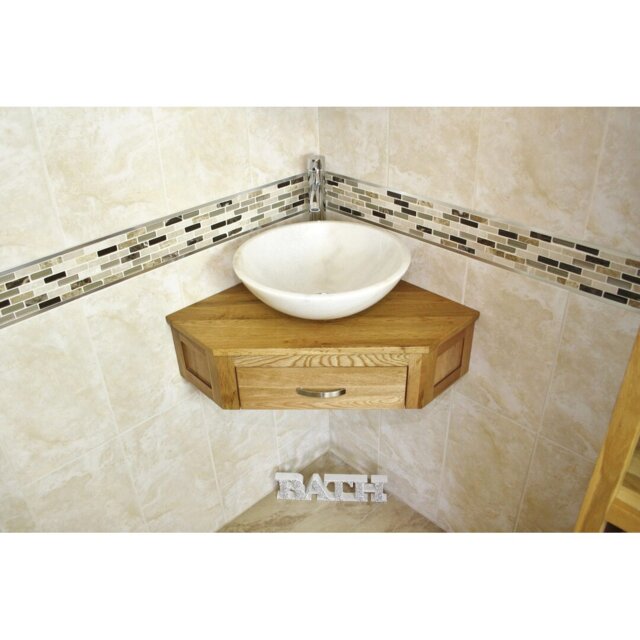 Couch Compact Solid Oak 550mm Single Vanity Unit