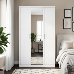 Kimberley 3 Door Manufactured Wood Wardrobe with Mirror
