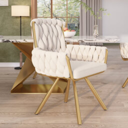Metal Side Chair in Beige