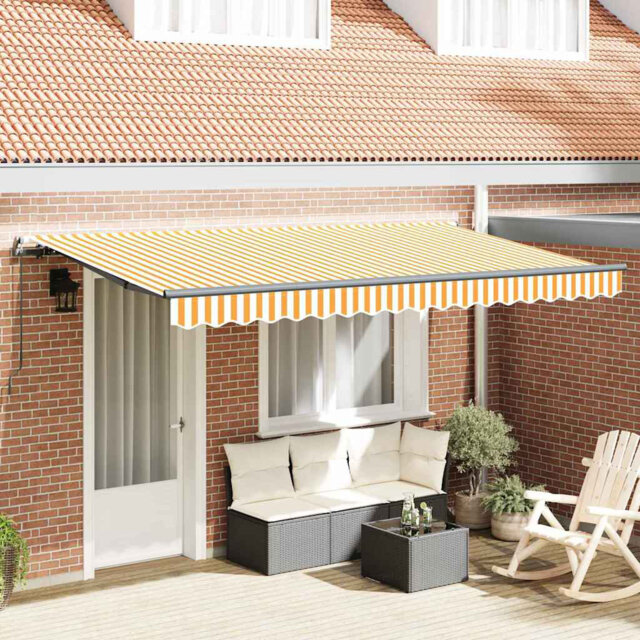 VidaXL 400cm W x 200cm D Polyester Cover Retractable Door / Window Awning