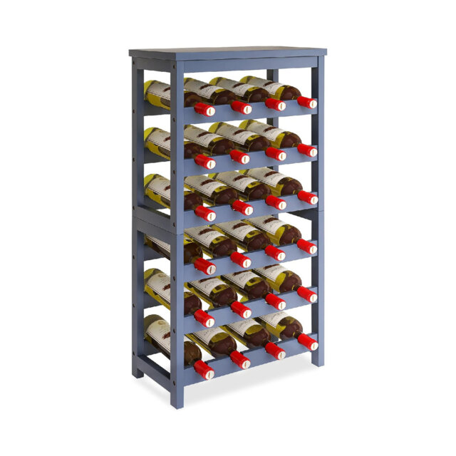 Floor Wine Bottle Rack Gray