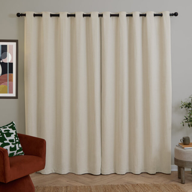 Soft Chenille Blackout Eyelet Curtains