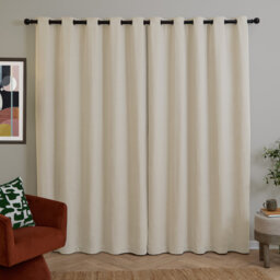 Soft Chenille Blackout Eyelet Curtains