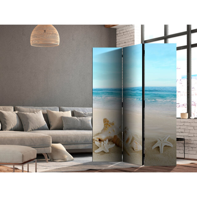 Gislena 135cm W x 172cm H 3 - Panel Solid Wood Folding Room Divider